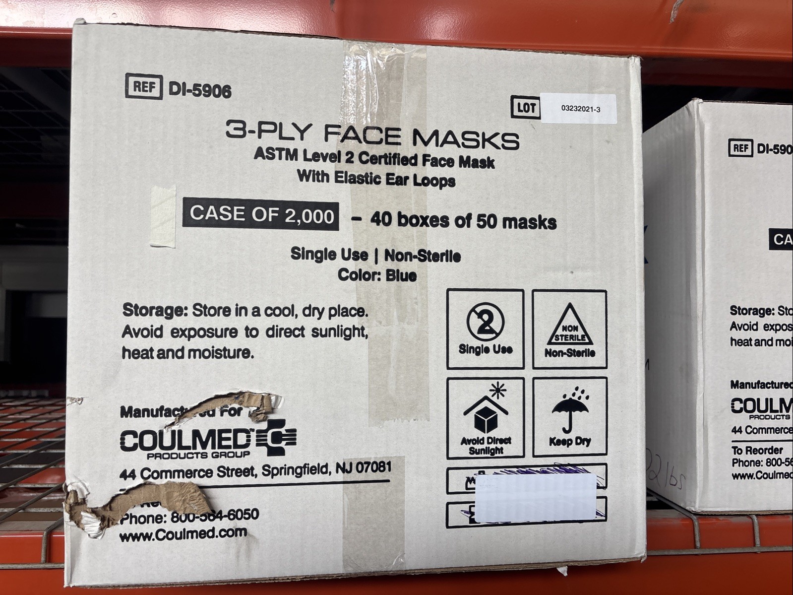 Covex Face Masks (2000pcs) Blue 3-Ply Disposable Face Masks Made In The USA