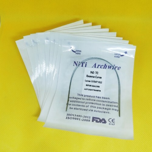Dental Orthodontic Reverse Curve Arch Wires Super Elastic Niti Rectangular Wires