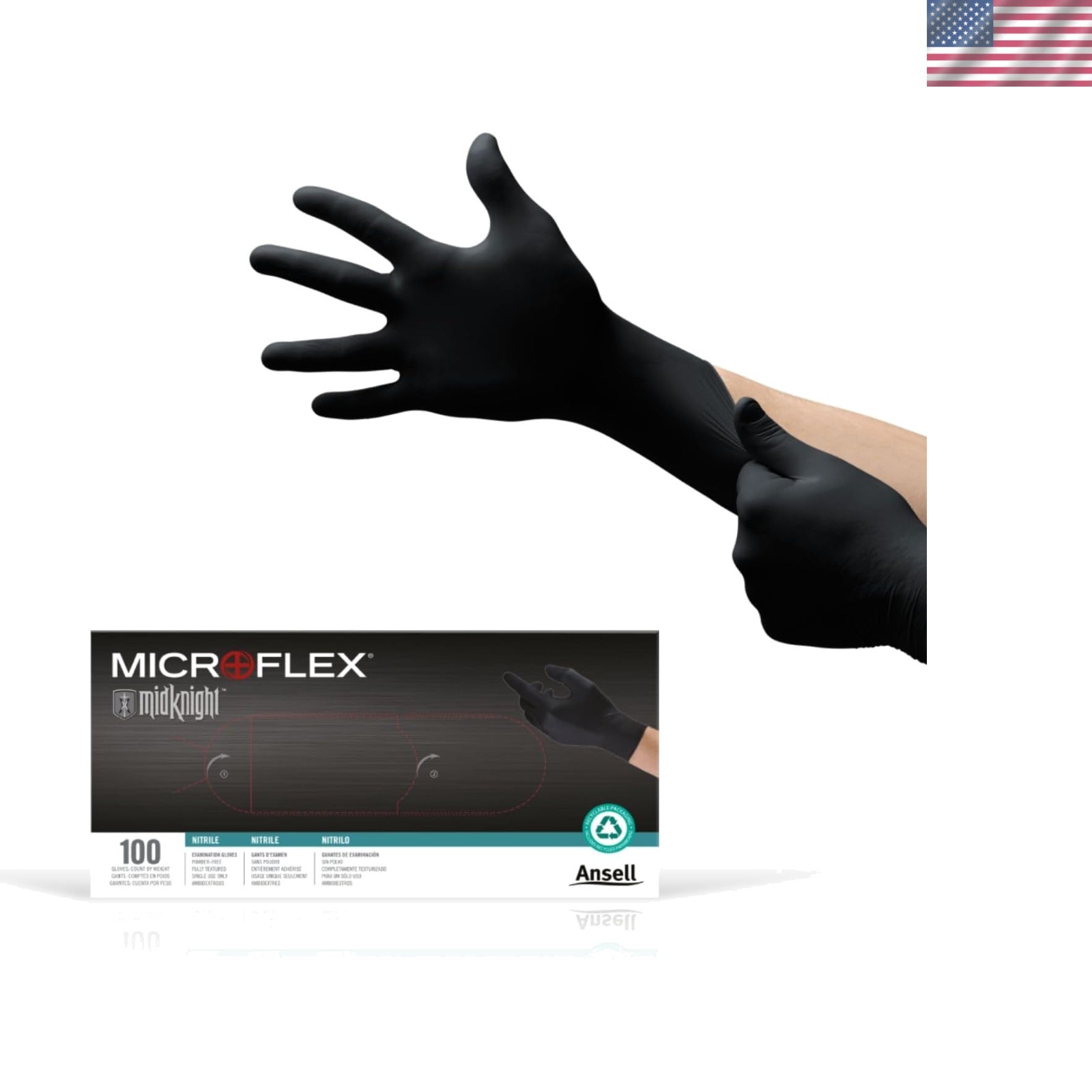 Pack of 100 Microflex MK-296XL Nitrile Gloves – Latex-Free, Ambidextrous Fit