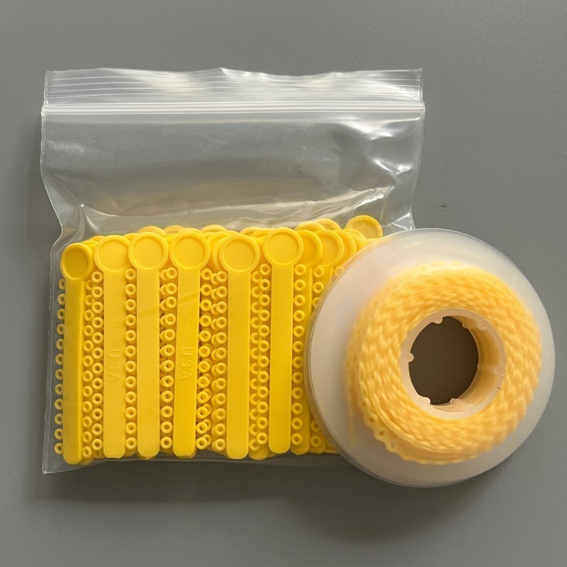 Dental Orthodontic Elastic Ligature Tie&Long/Short/Continuous Power Chain Yellow