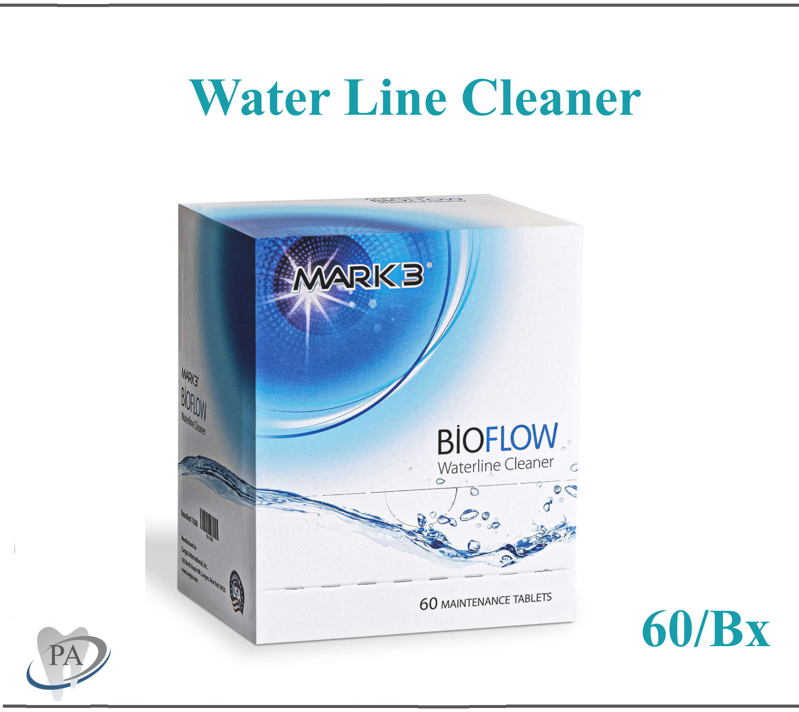 Dental Water Systems Waterline Cleaning Tablets 60/bx, Odorless & Tasteless, USA