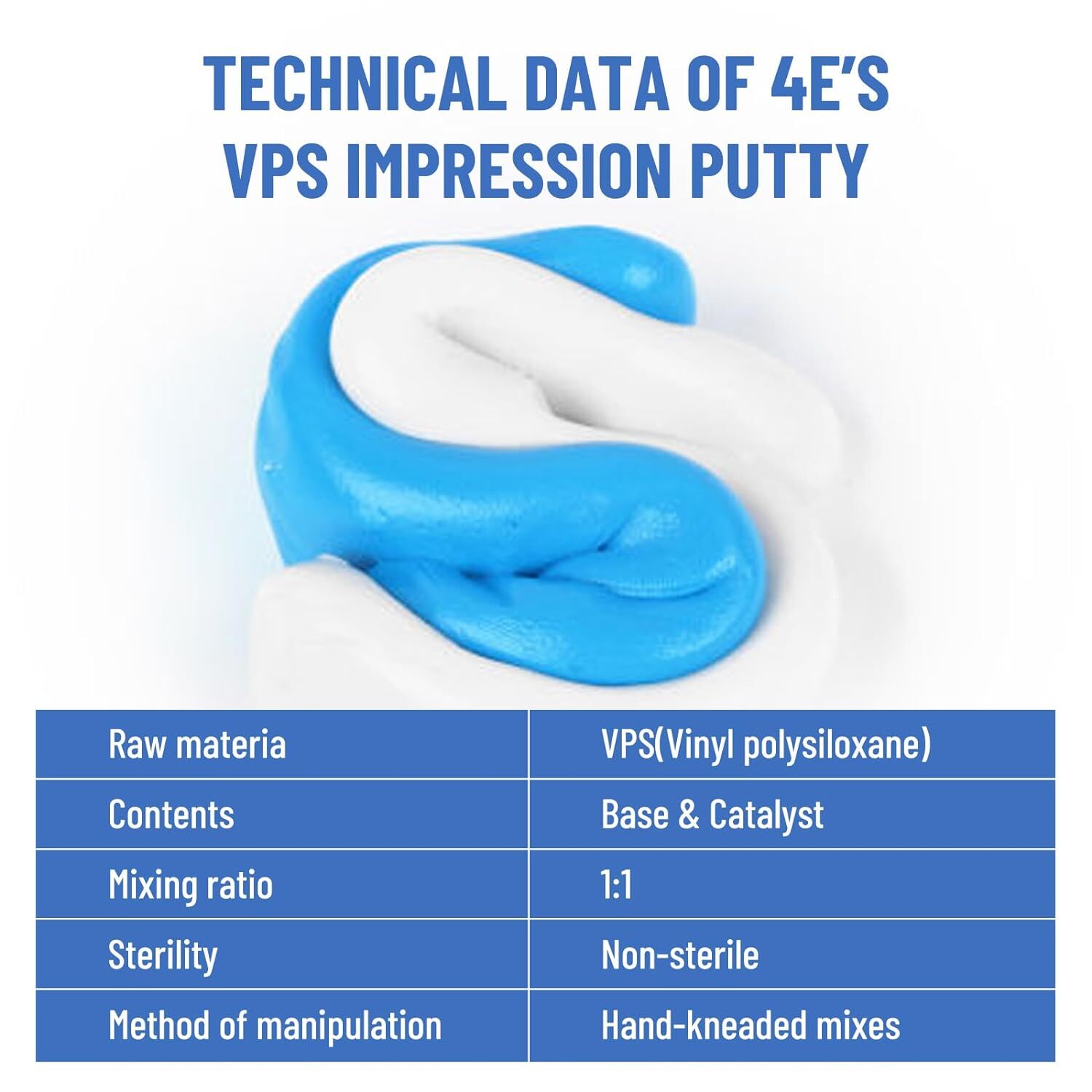 25g x12 Dental Impression Putty Fast Set Hydrophilic VPS(Base x6 & Catalysts x6)