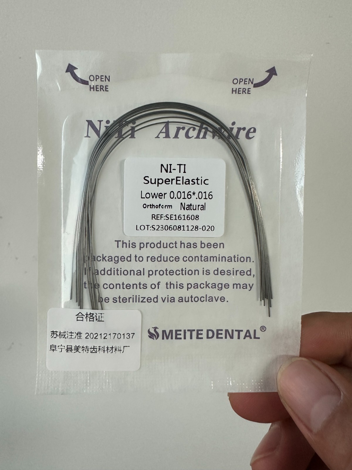 Dental Orthodontic Arch Wire Super Elastic Niti Round Rectangular Natural Form