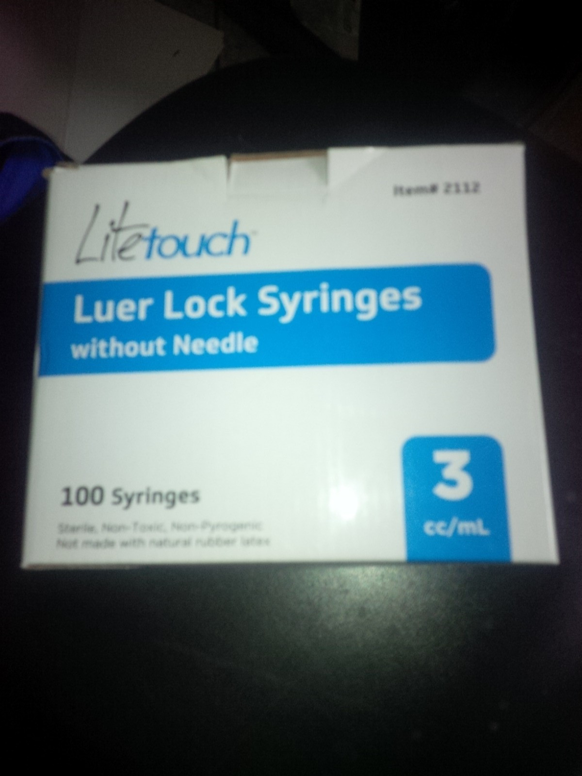 Litetouch Luer Lock Syringes without needle 100 Syringes 3cc/ml