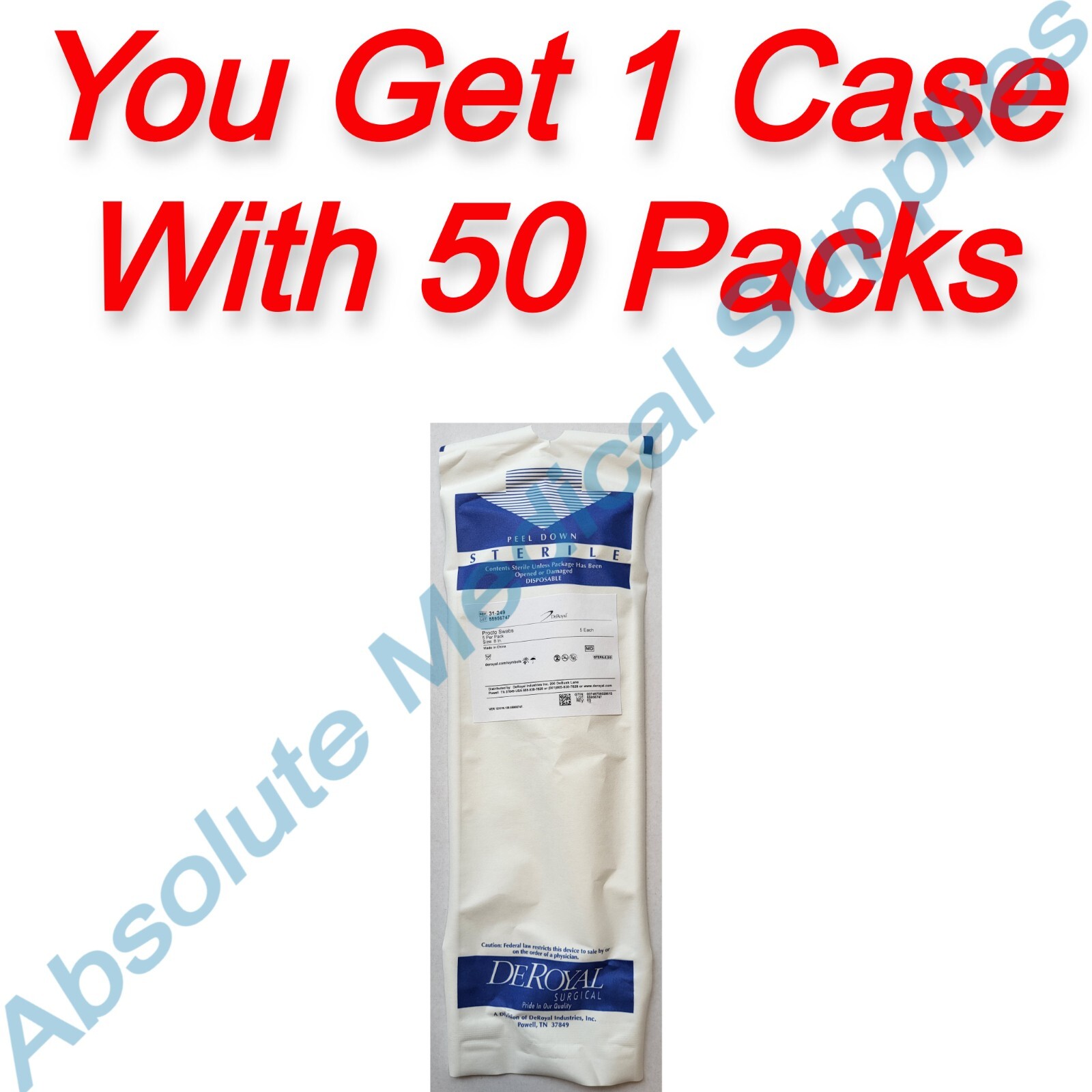 *250-Pieces* DeRoyal Procto Swabs 8″ Sterile 31-249