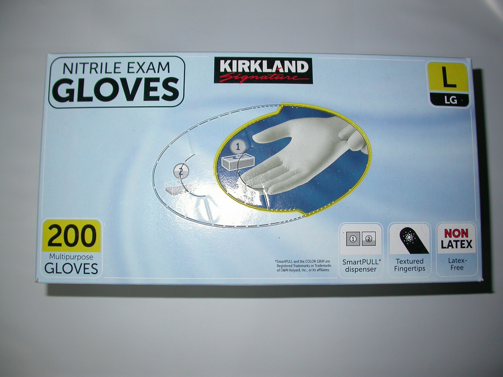 KIRKLAND 200 NITRILE EXAM GLOVES SIZE LARGE (L)