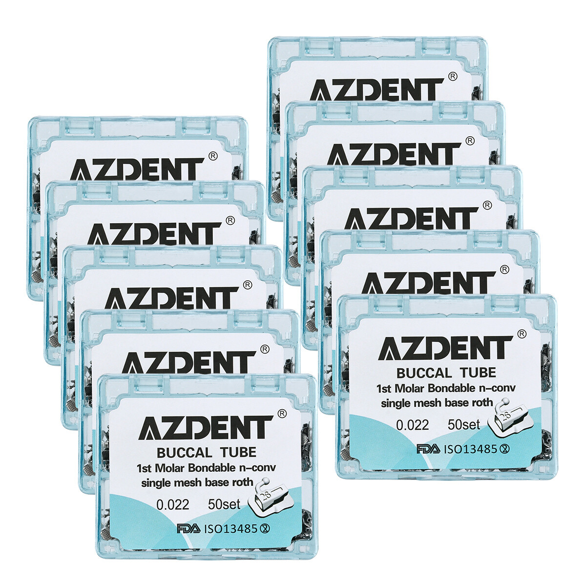 AZDENT Dental Orthodontics Buccal Tubes 1st 2nd Molar Tube Roth MBT 022 018 Type