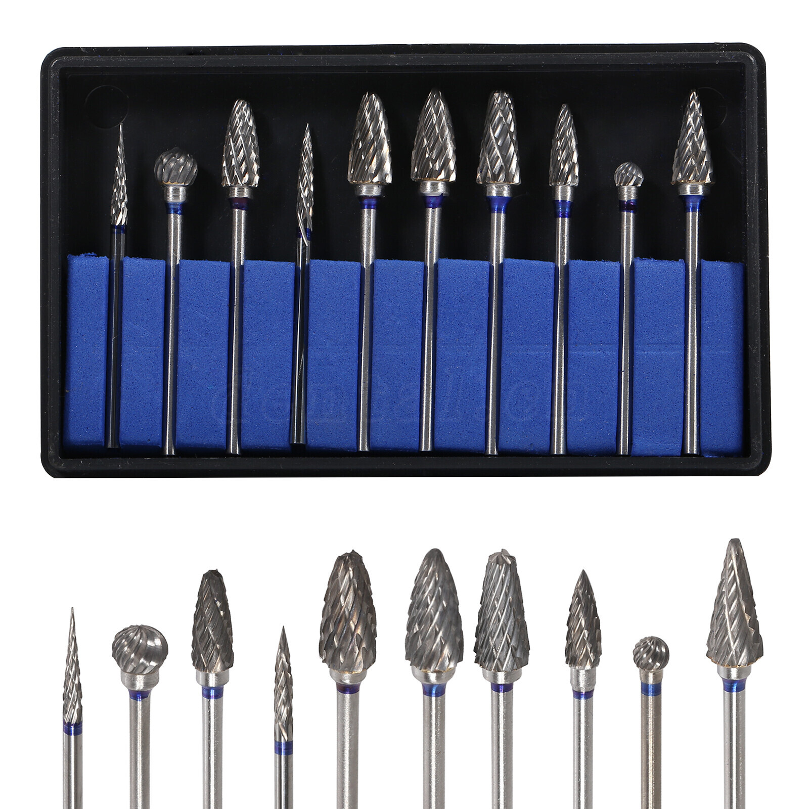 10 Pcs Dental Lab Tungsten Steel Carbide Burs Polishing Bur Drills HP 2.35mm