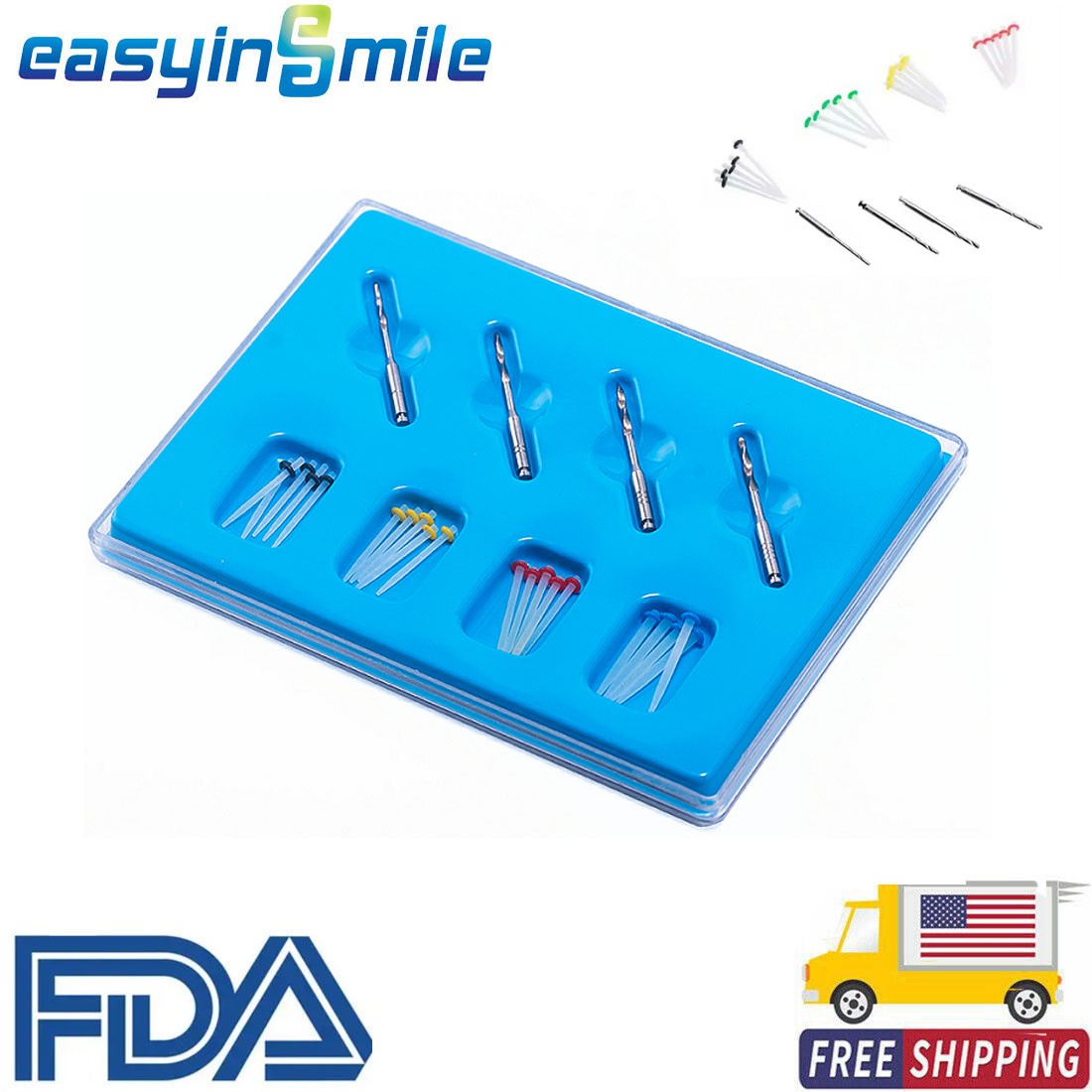 Dental Fiber Post Root Canal Glass Quartz Teeth Restorative Pins 1/1.2/1.4/1.6mm