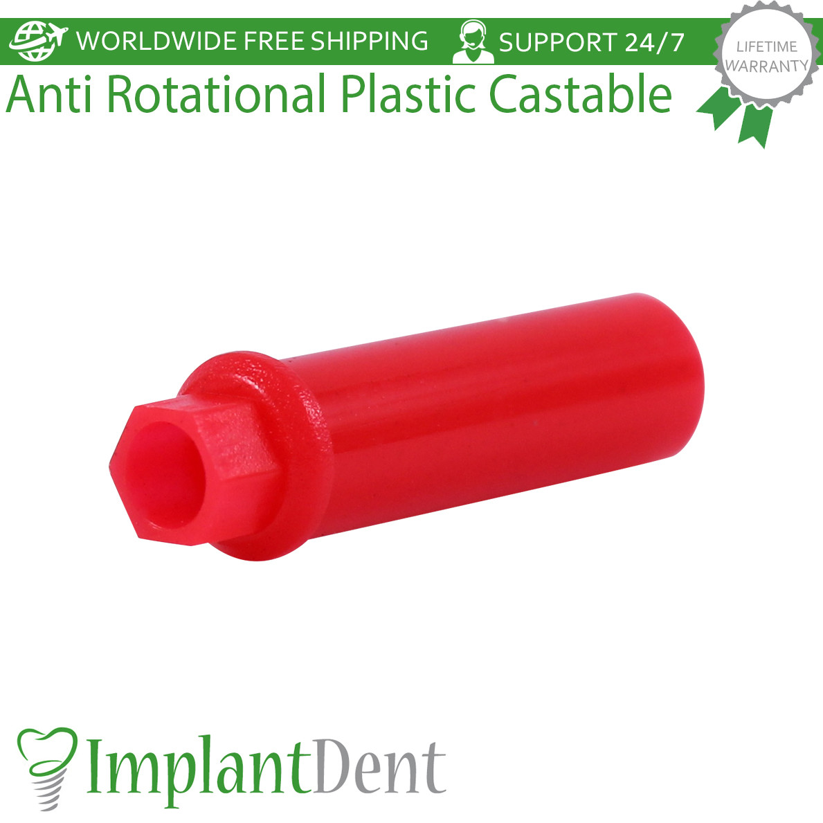 5x Anti Rotational Plastic Castable Abutment With Internal Hex Dental