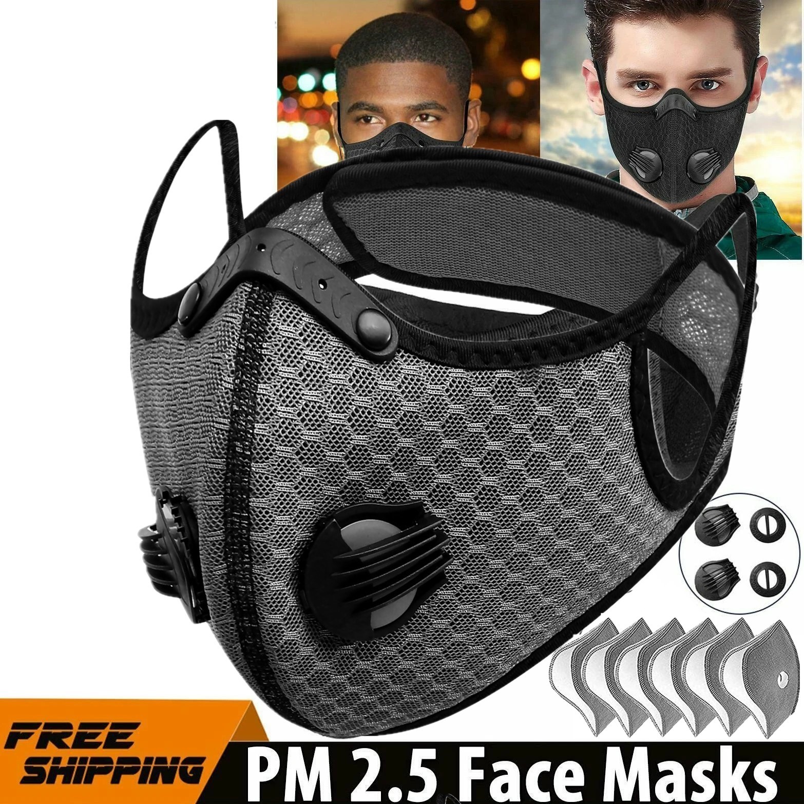 Half Face Cover Mask Respirator With Filter Anti Air Pollution Sports Facepiece