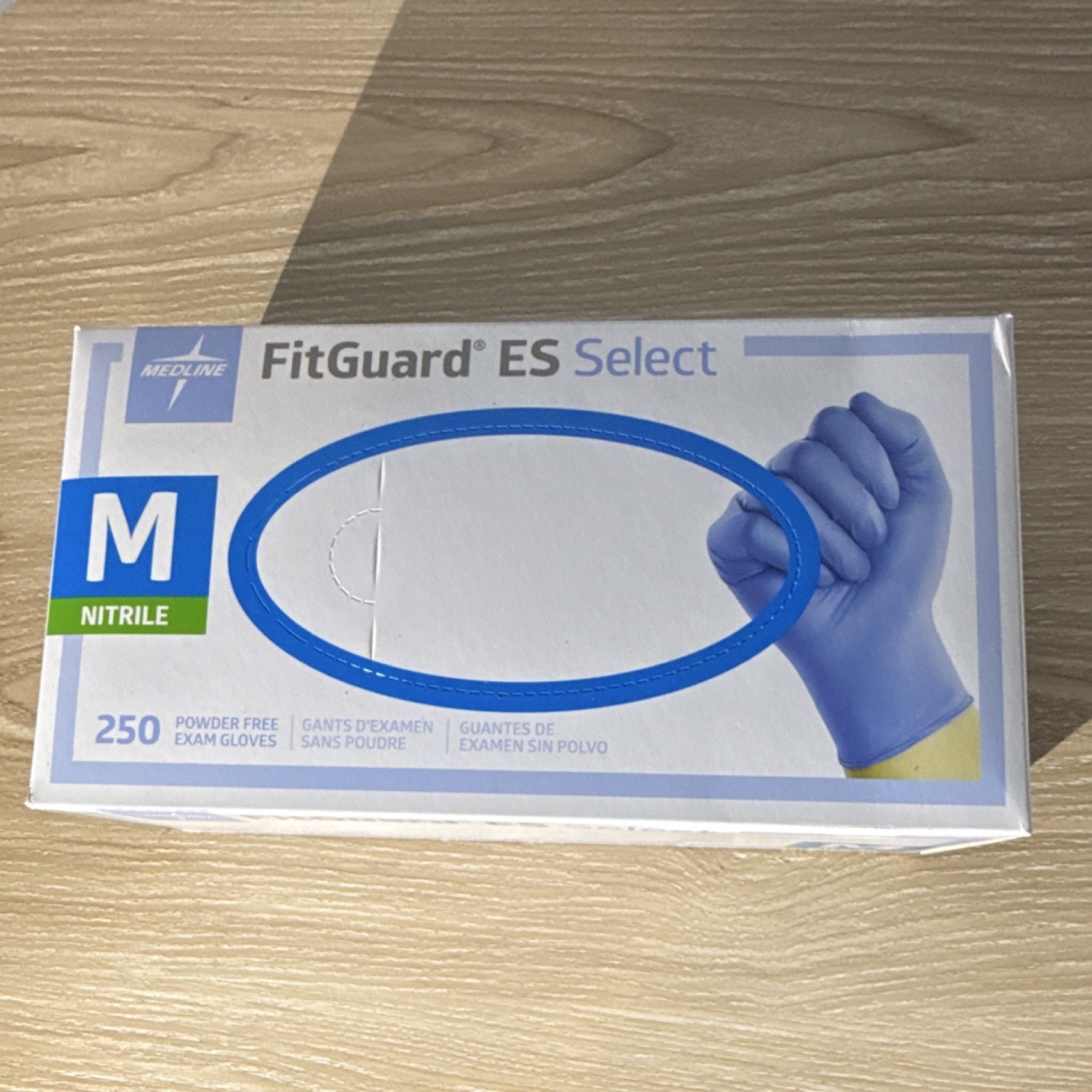 Medline FitGuard ES Select Nitrile Powder-Free Exam Gloves Medium 250 Count