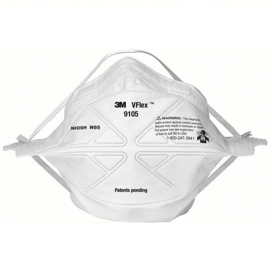 Disposable Respirator: Dual, Non-Adj, Metal Nose Clip, White, Universal Mask 50
