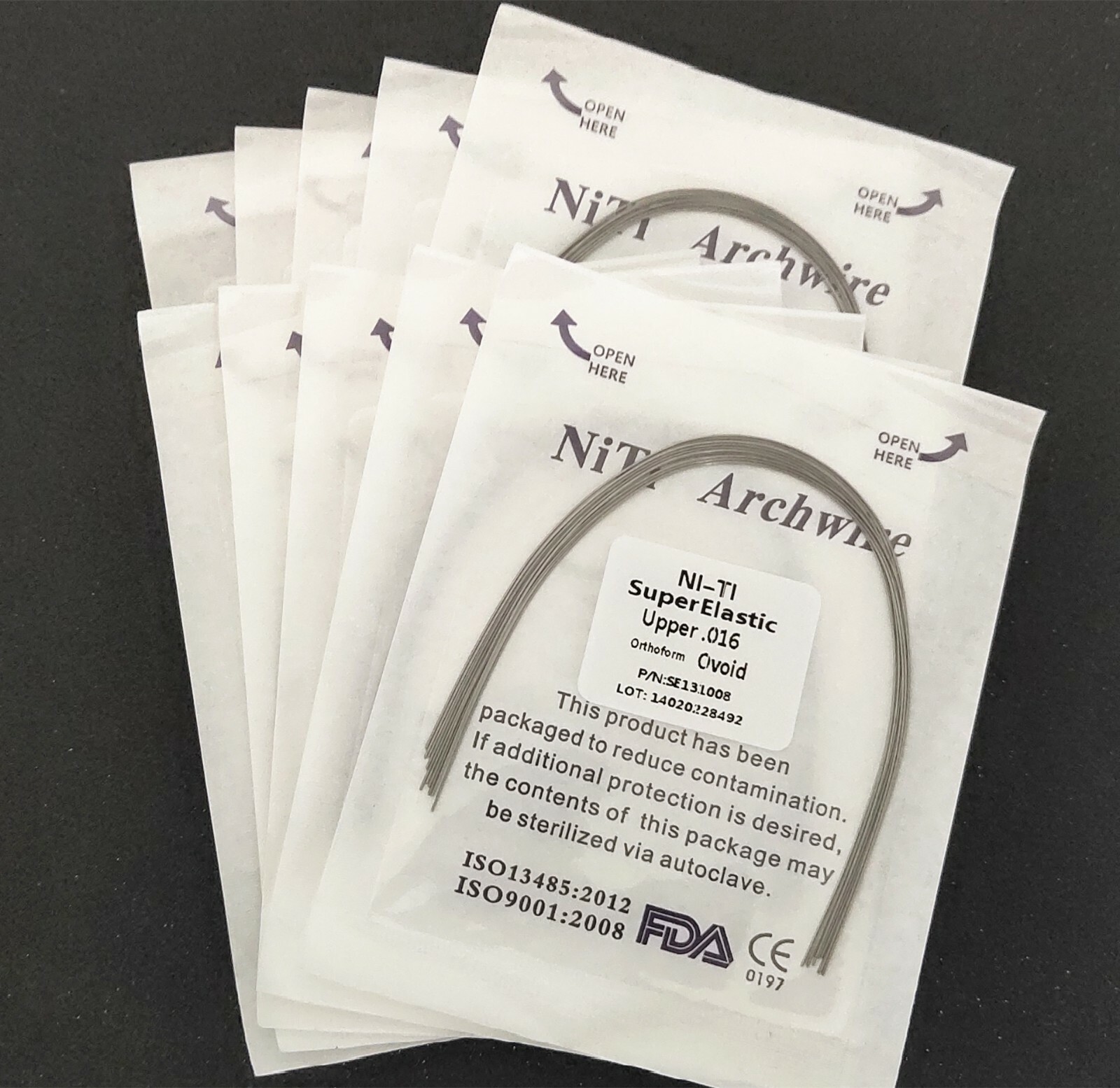 10Packs Dental Super Elastic/Stainless Steel/Thermal Activated Round Arch Wires