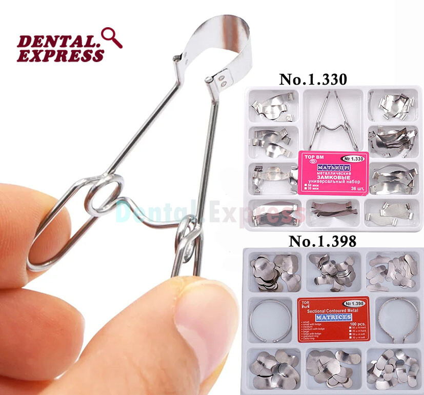Dental Saddle Contoured Metal Matrices Matrix with Springclip Refill Soft Band