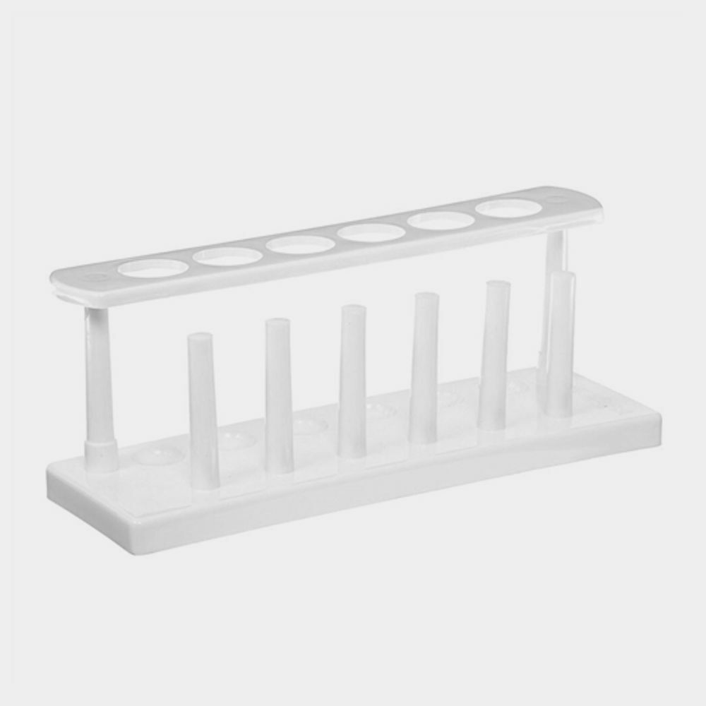 Plastic Test Tube Rack, 8 Holes, 16mm, White (Single)