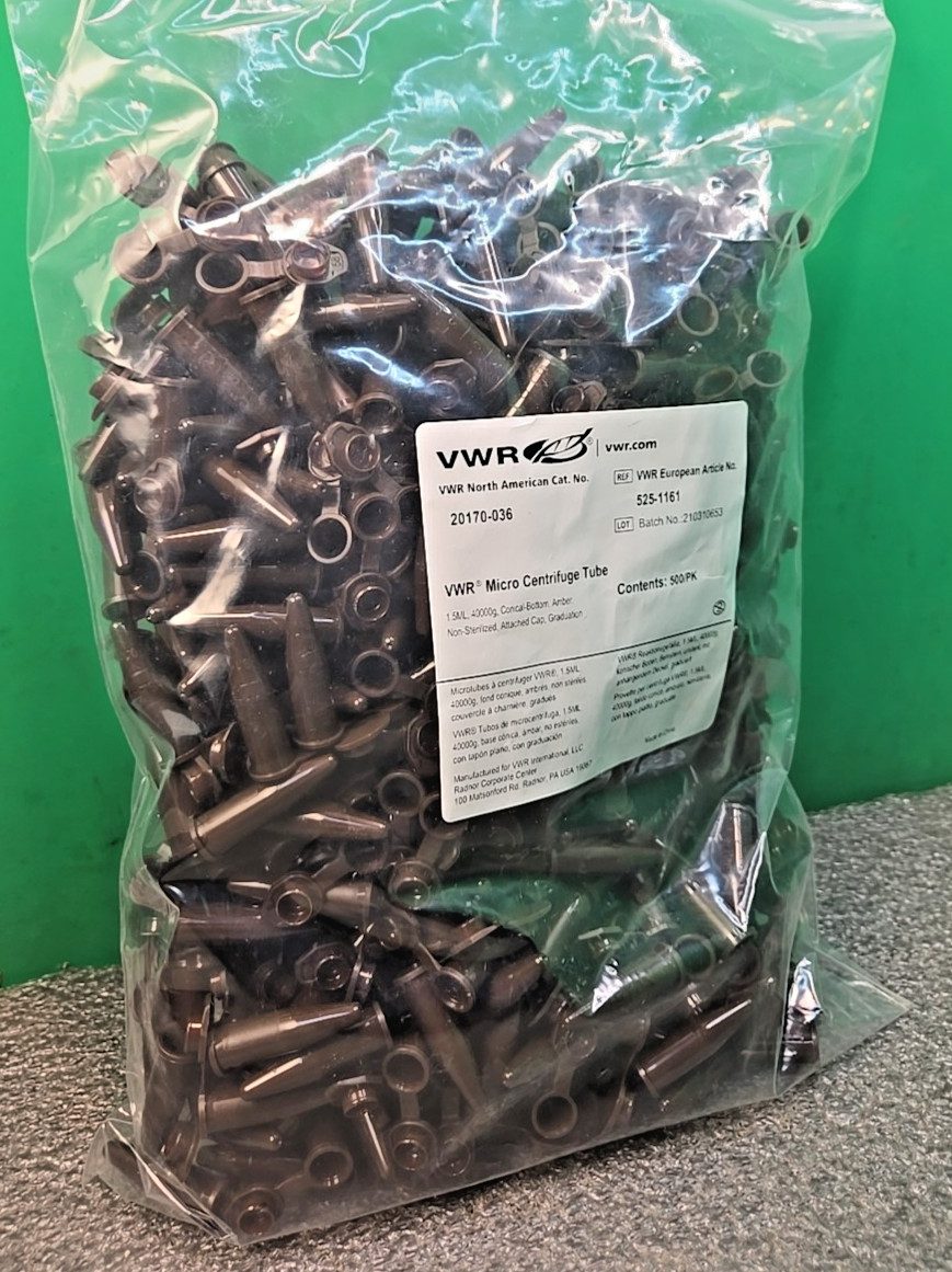 VWR Micro-Centrifuge Tubes 20170-036| 4,000 G-Force Amber 1.5mL NEW Pack Of 500
