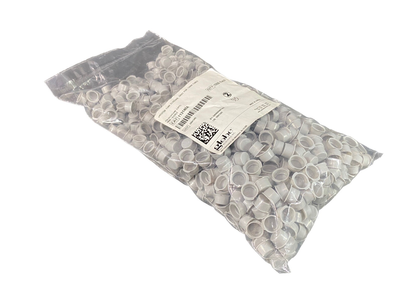 GLOBE SCIENTIFIC Polyethylene 13mm Snapcap For Vacuum/Test Tube 113140A(1000/pk)