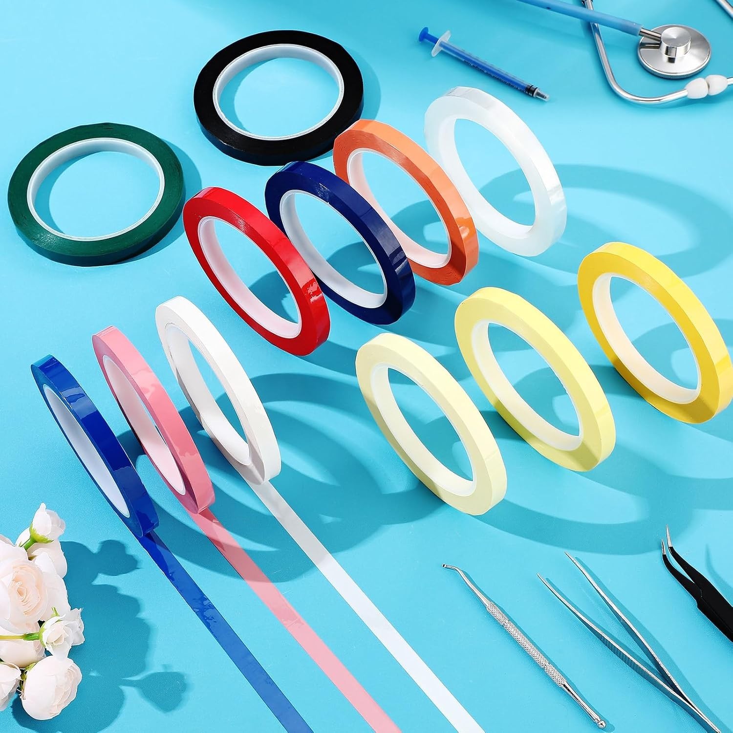 High-Temperature Autoclave Tape – 216ft x 0.4in for Tool Identification, 12 Pack