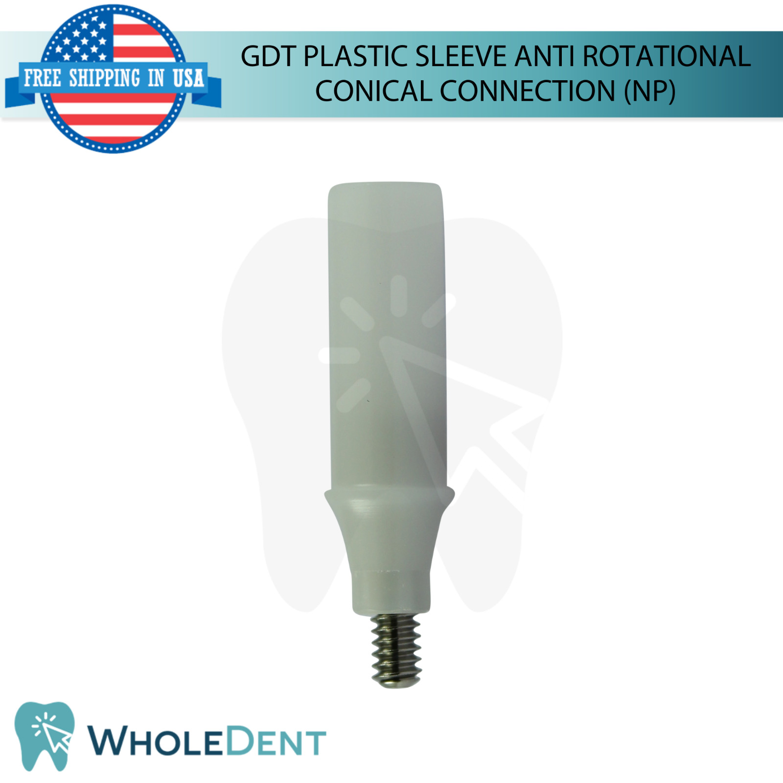 5X GDT Plastic Sleeve Anti Rotational Conical Connection Narrow Platform Ø4.0mm