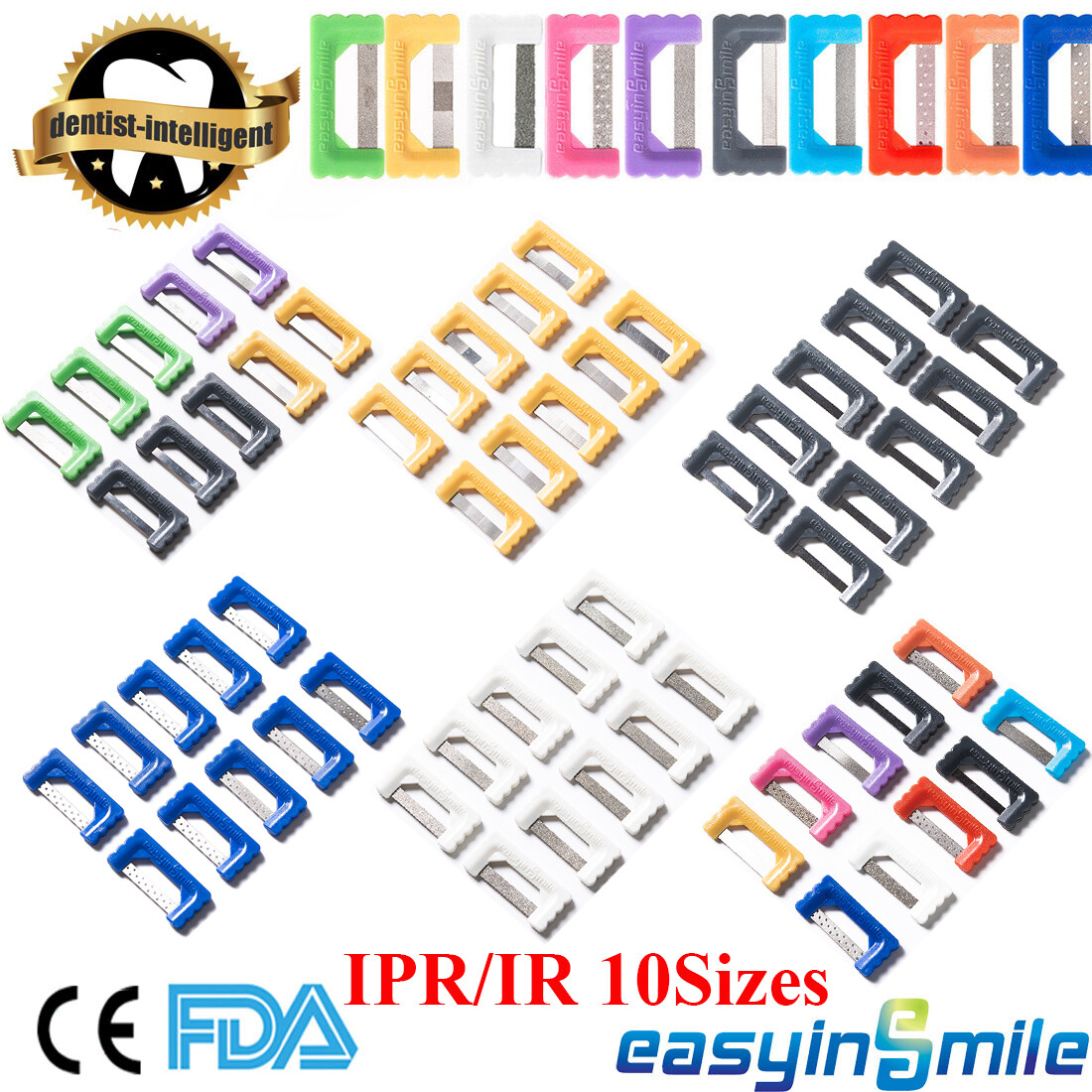 10pc Dental Interproximal Reduction Polishing Strip Orthodontic IPR/IR Strip saw