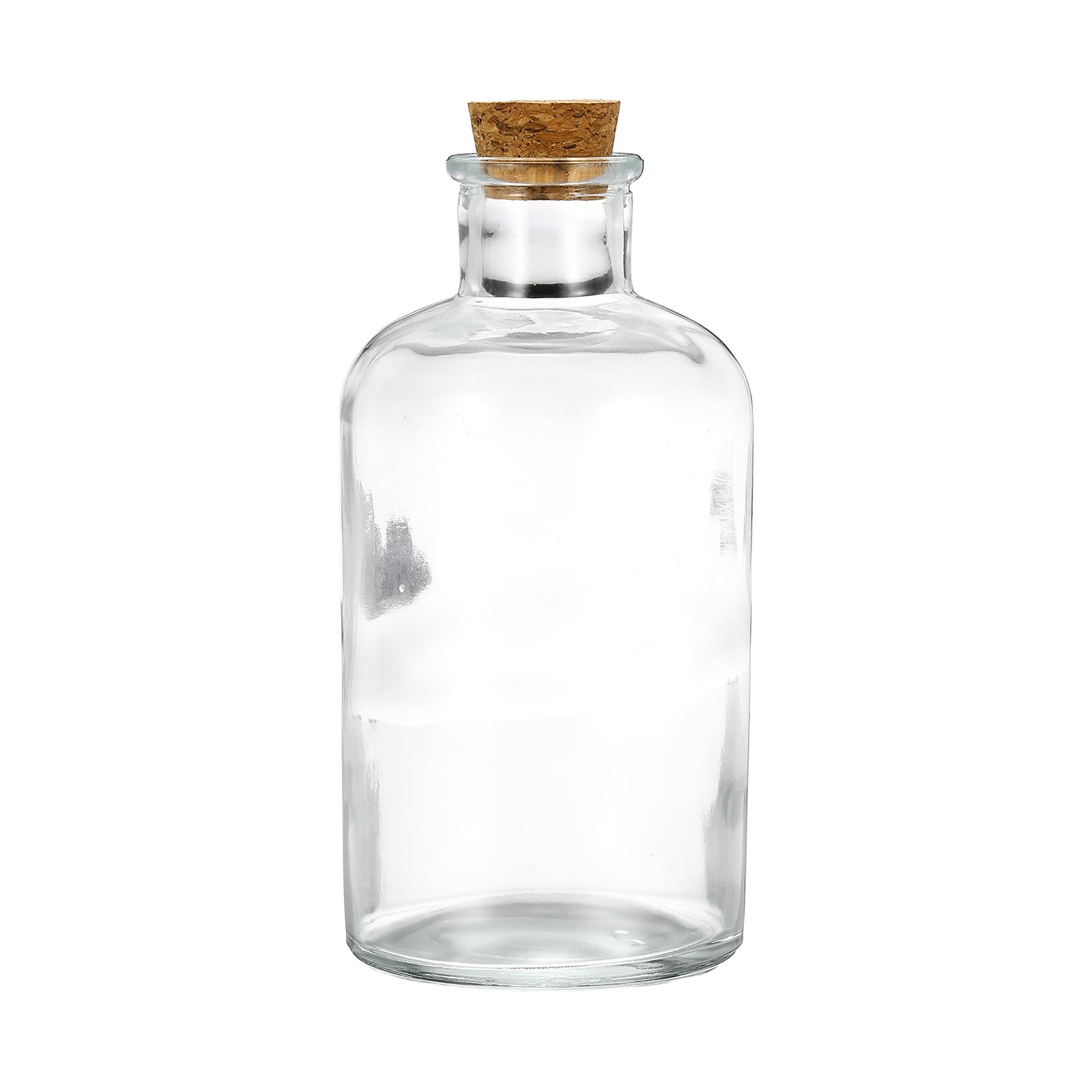 500ml Glass Reagent Bottle with Wood Stopper Narrow Mouth, Clear(16.9oz)