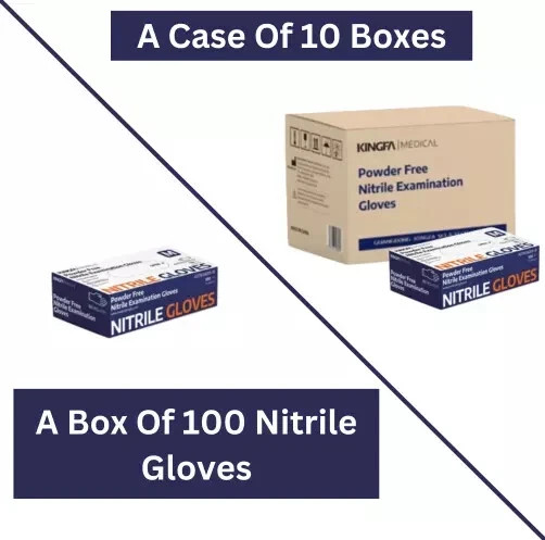 Blue Nitrile Medical Gloves Powder Free & Latex Free Disposable | 3 mil