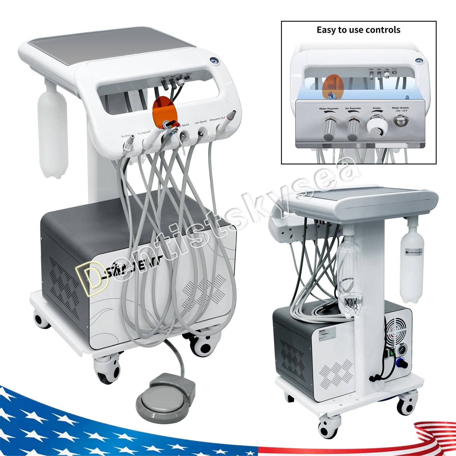 Veterinary Dental Unit with Foot Control Portable for Animal Oral Care &Cleaning