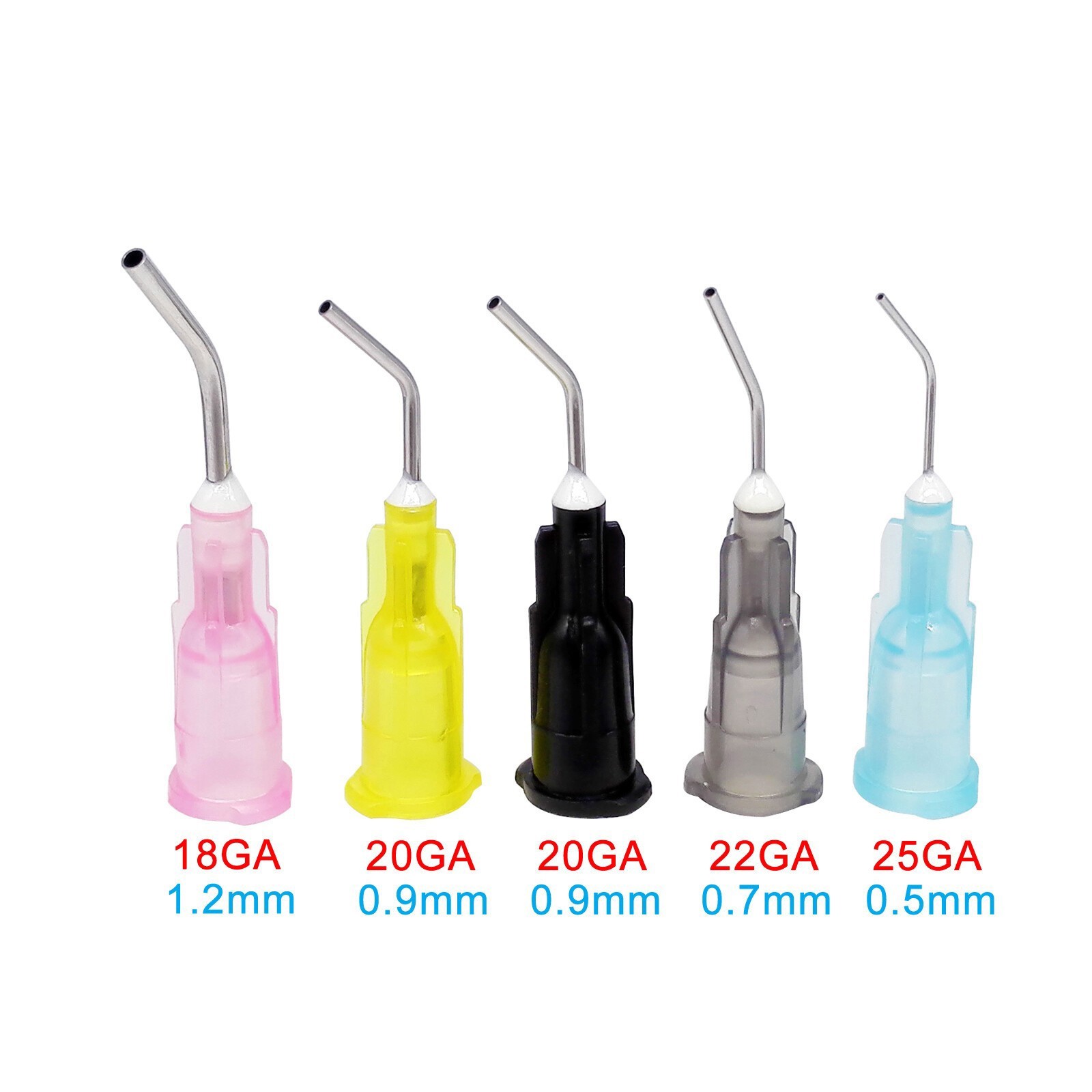 100pcs Irrigation Bent Needle Tips Dental Flow Etch Composite Resin Acid Syringe