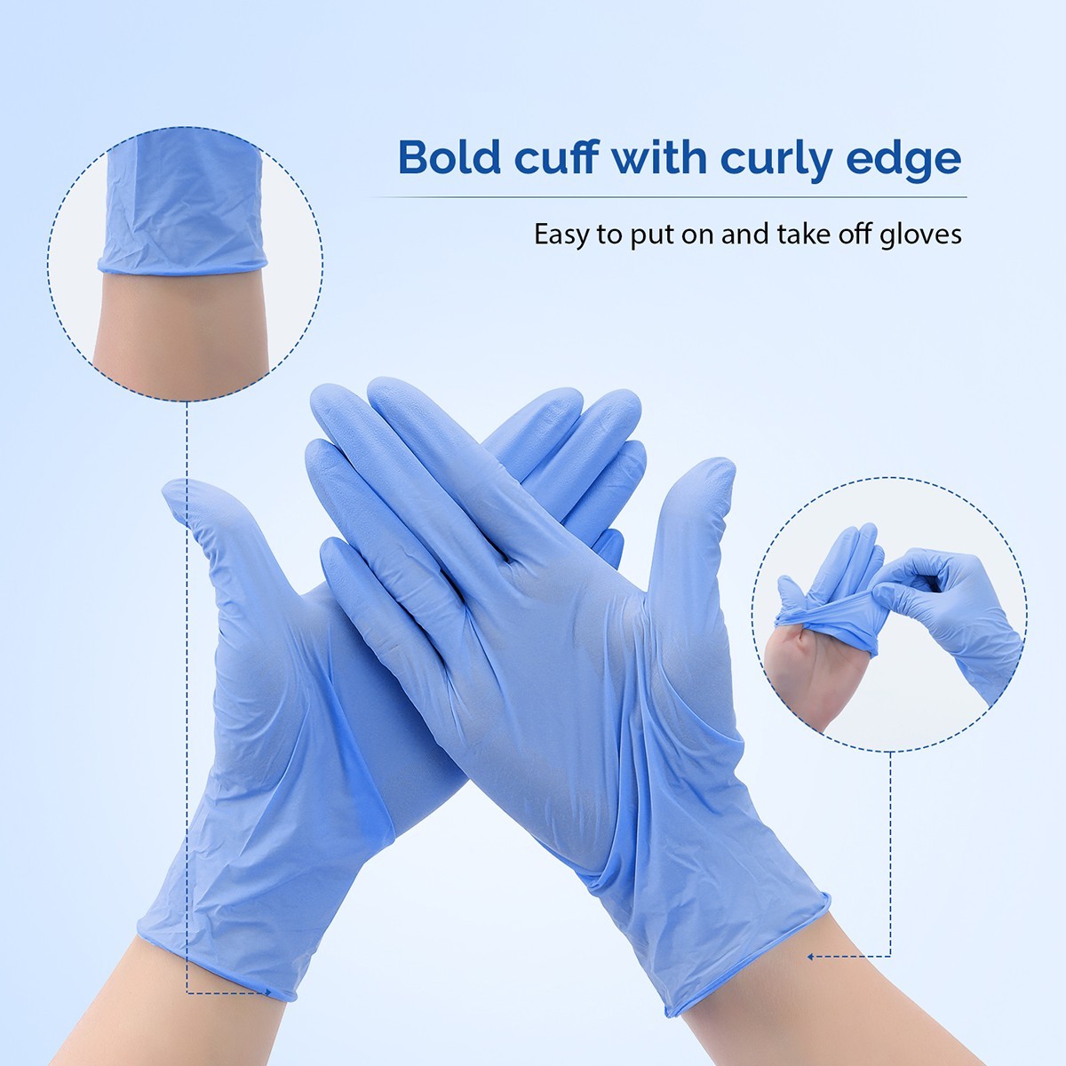 Blue Nitrile Medical Gloves Powder Free Latex Dental Grade Disposable Glove