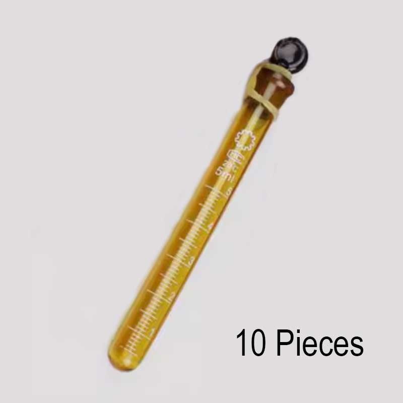 10 Pcs 5ml Amber Scaled Glass Tube with Stopper Chemistry Laboratory Glassware