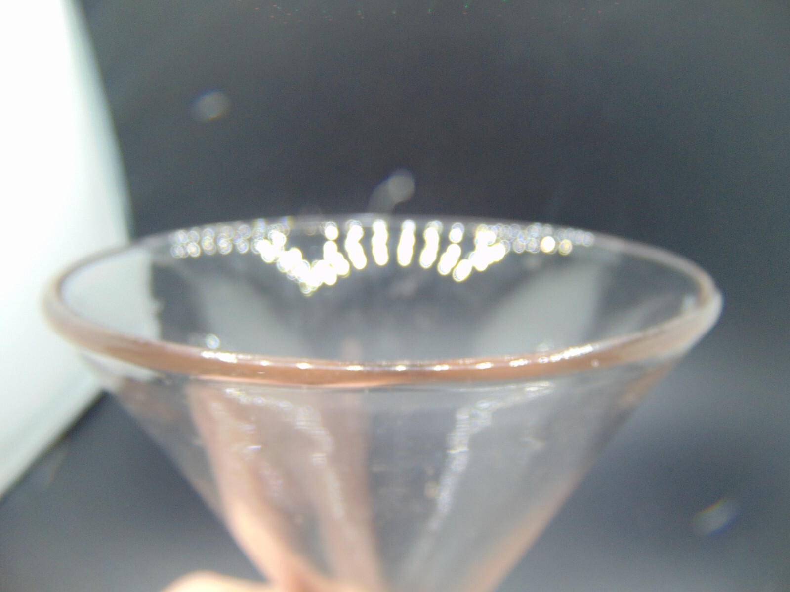 Vintage clear glass Funnel 4 1/2″ round 6 1/4″ long USA