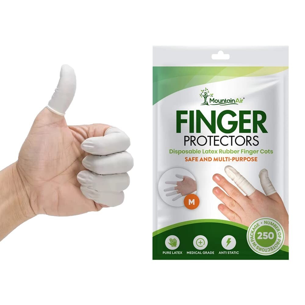 Latex-Free Finger Covers – 250 Stretchy Finger Gloves for Multi-Use Protection
