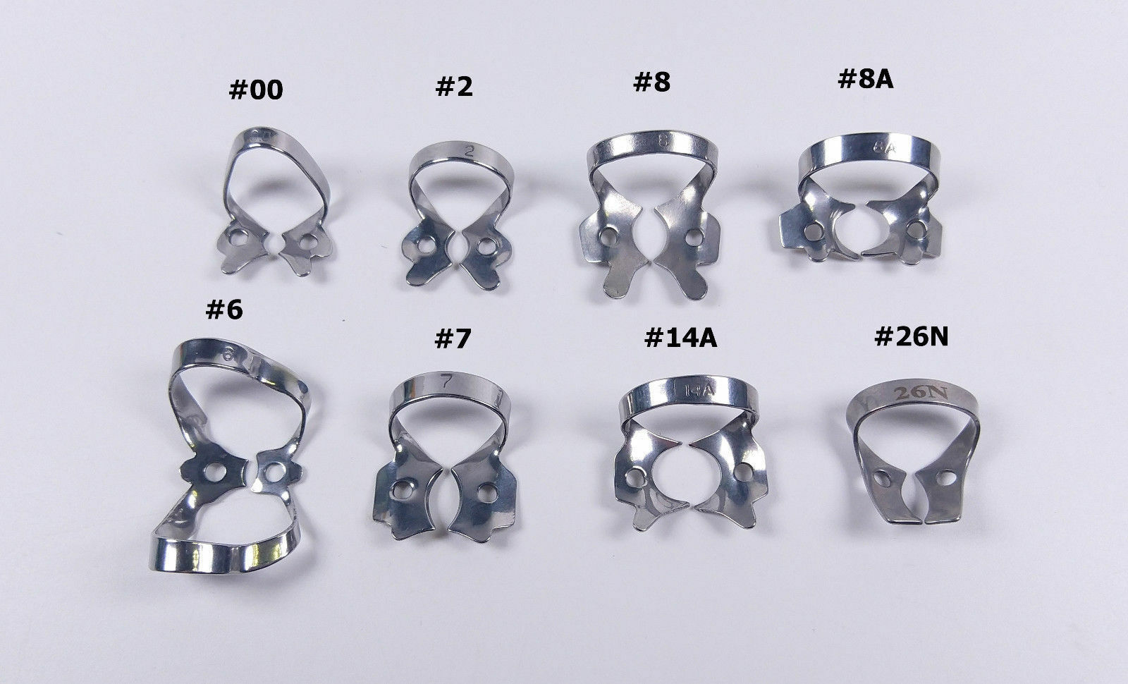 8 Models Surgical Dental Rubber Dam Clamps Endodontic Treament Instrument Tools