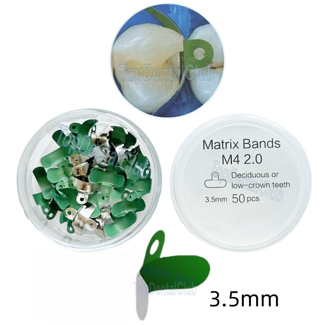 3.5mm Dental Matrix Bands Non-Stick PTFE Coat Sectional Contoured Metal Matrices