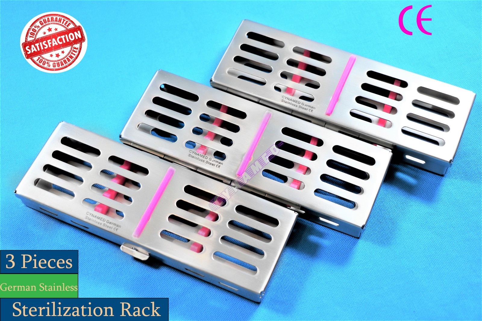 STERILIZING BOX FOR 5 INSTRUMENTS HIGH GRADE GERMAN 7.0″ X 2.5″ X 0.75″ 3PCS