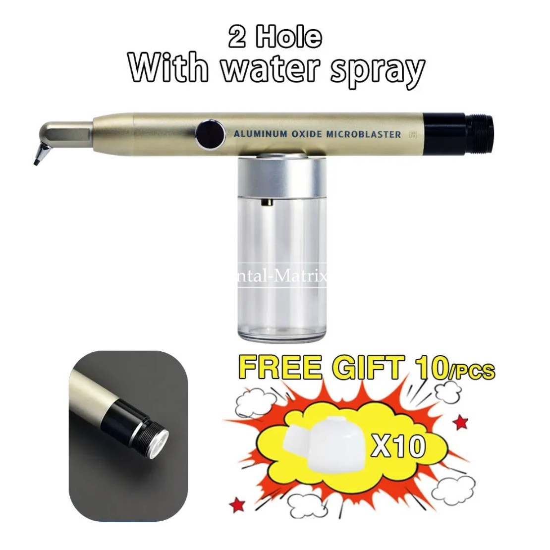 Dental Aluminum Sandblasting Gun Micro Blaster Air Abrasion Polisher 2/4H QD KV
