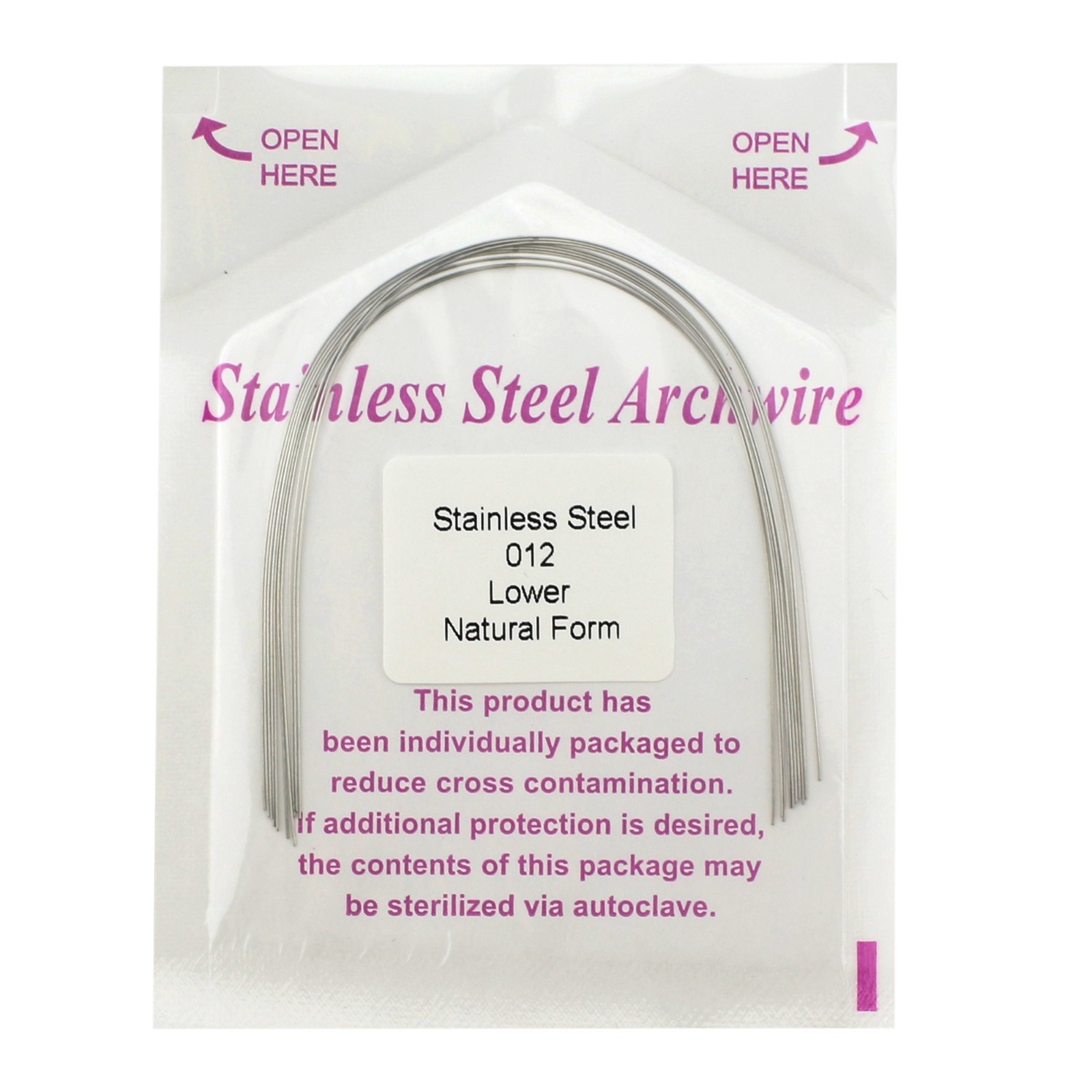 Dental Orthodontic Arch Wire Stainless Steel Natural Form Round Rectangular U L
