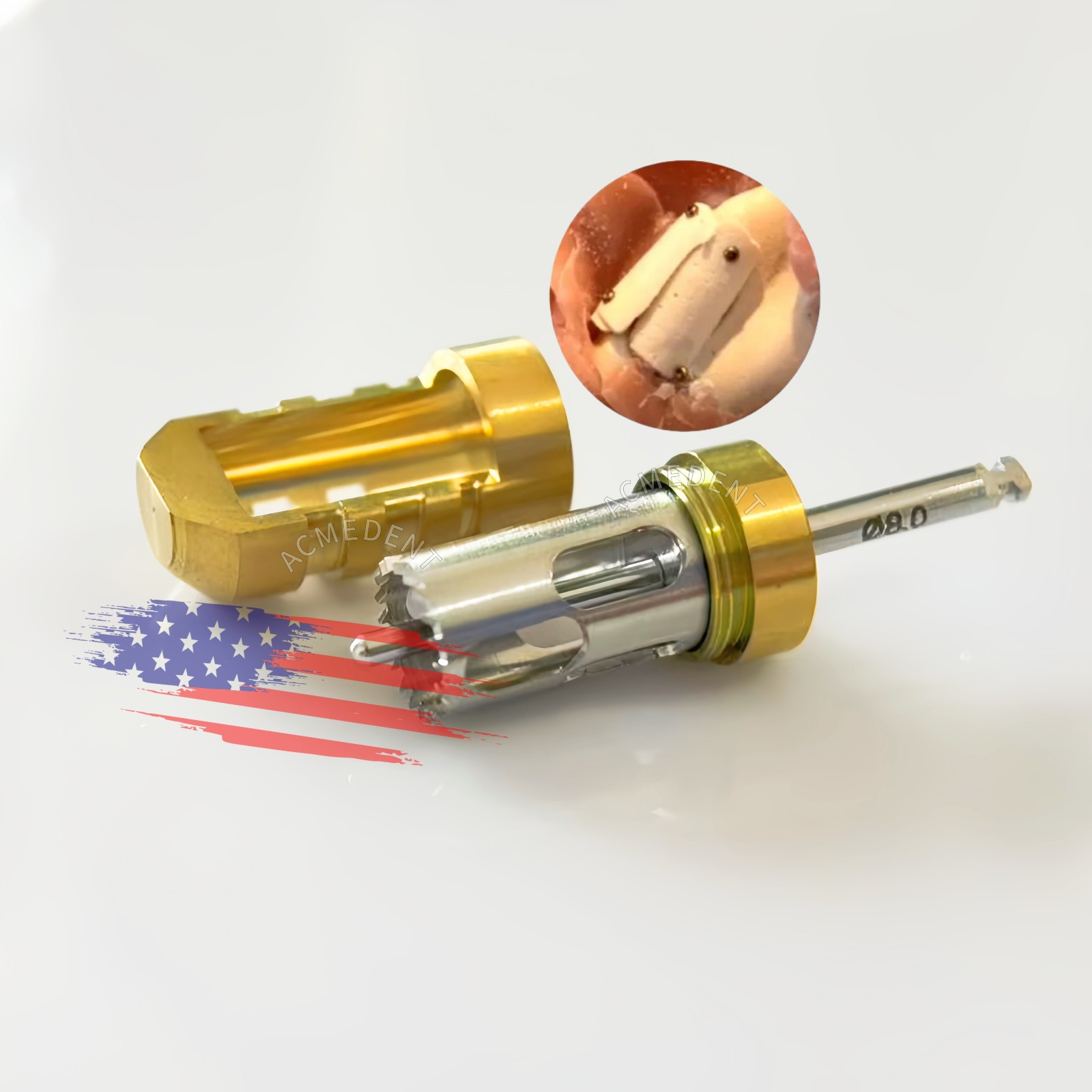 Dental 8.0 Drill Harvest Half Moon Collector Trephine Drilling 8.0 SLT USA