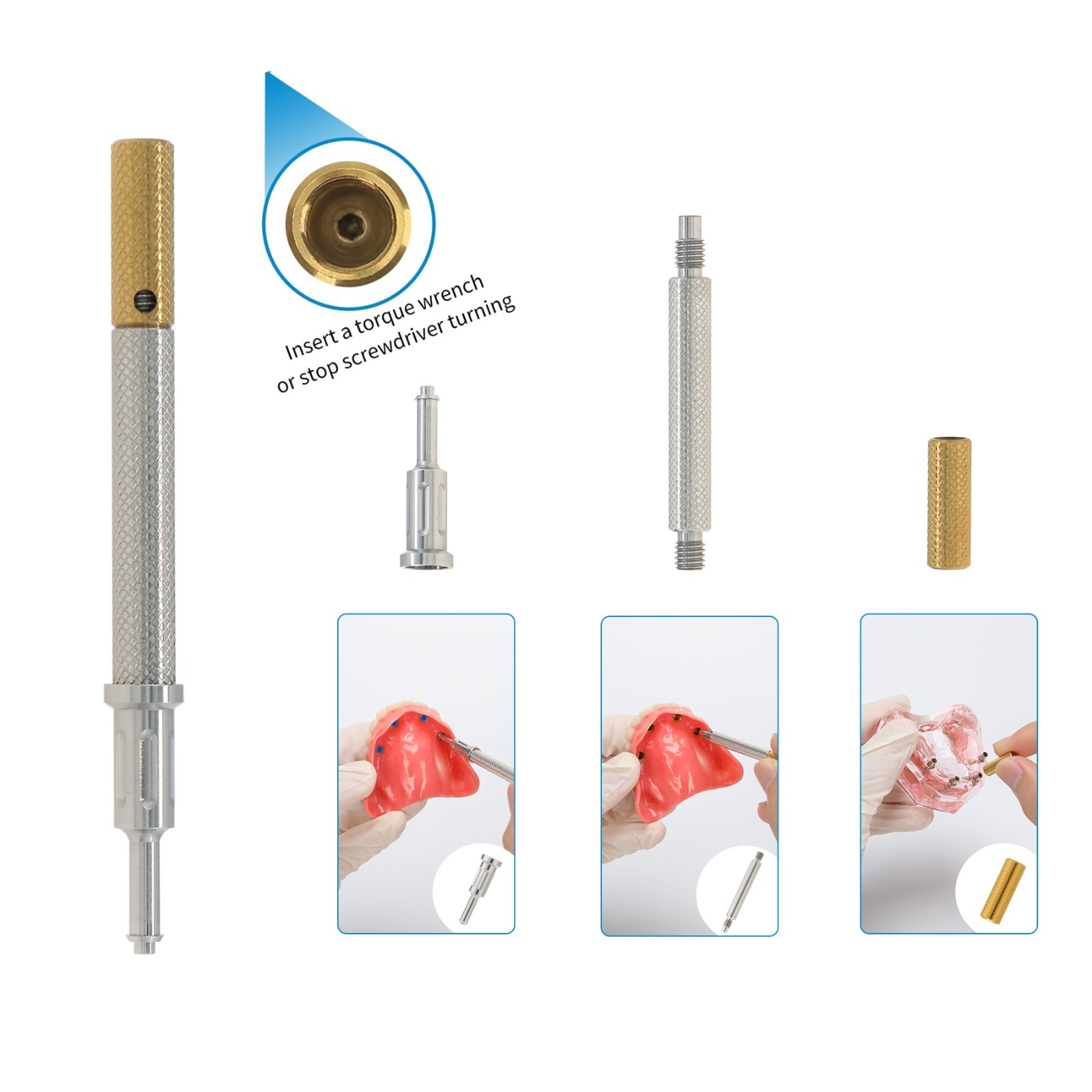 Locator Retention Caps Core Tool & Novaloc Inserts Tool Kit Dental Overdenture