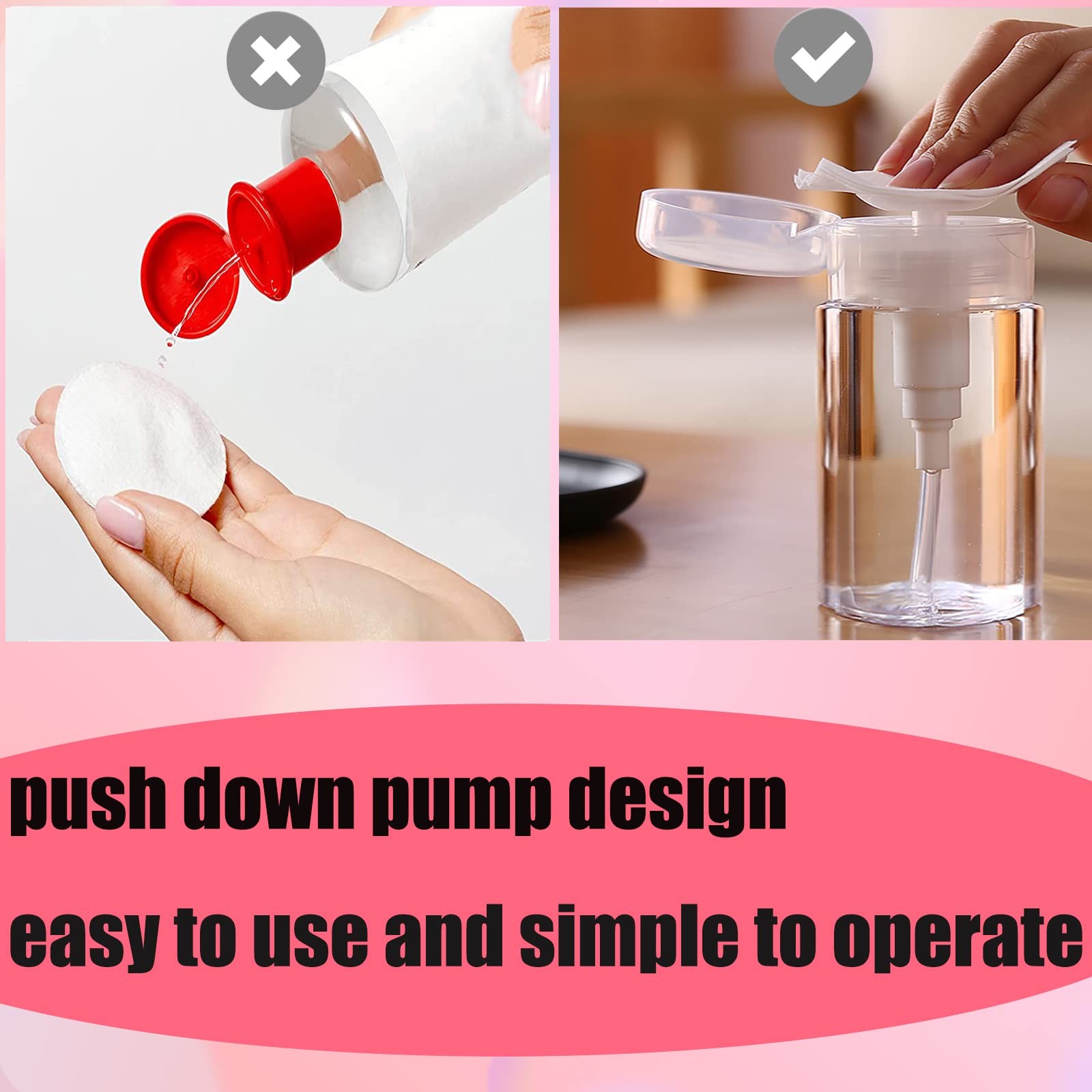 3 Pack Push Down Pump Dispenser Empty 4.9 inches x 2.25 inches, Clear