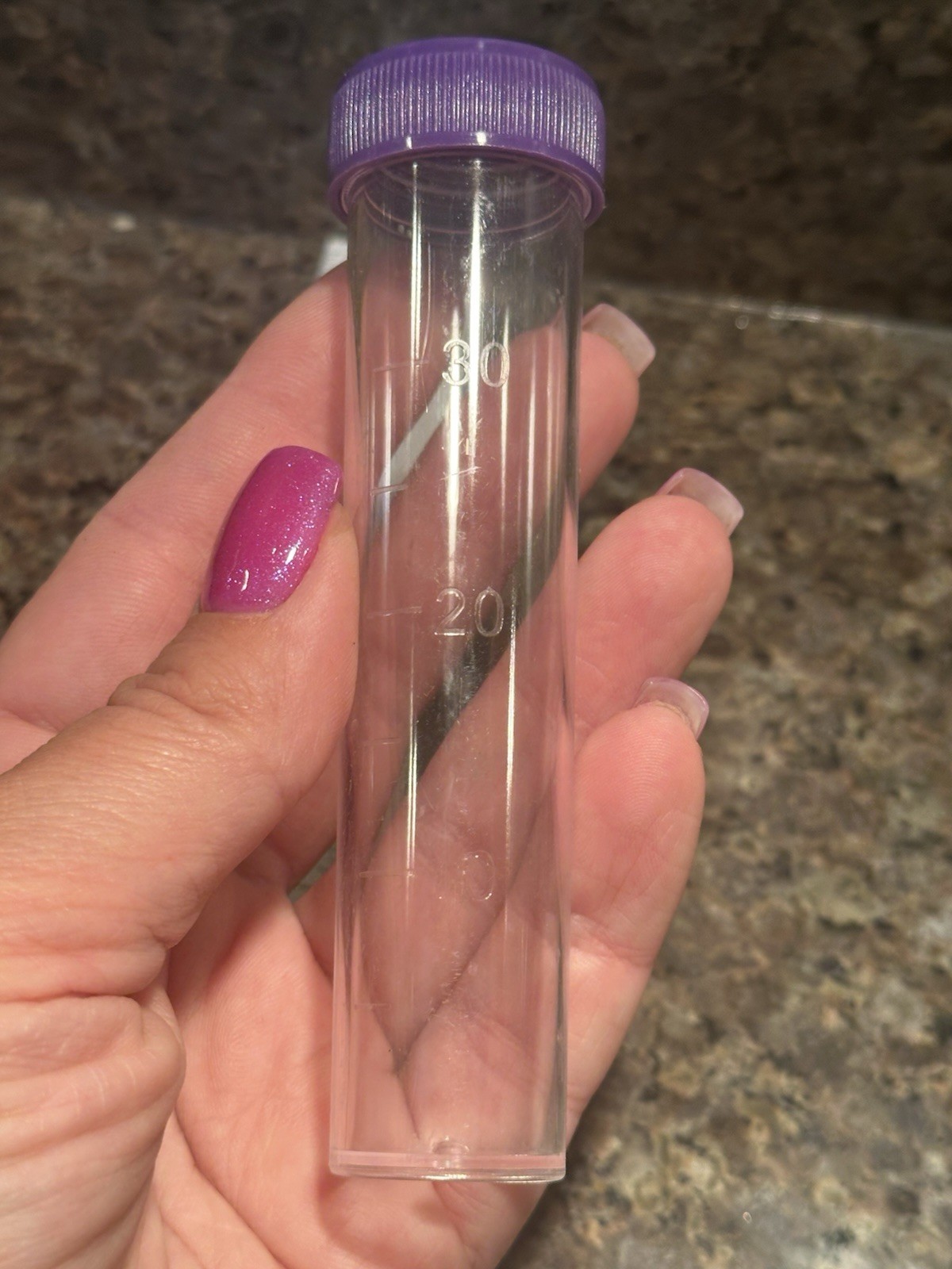 30ml Plastic Test Tubes with Purple Screw Caps 6Pcs x 30ml
