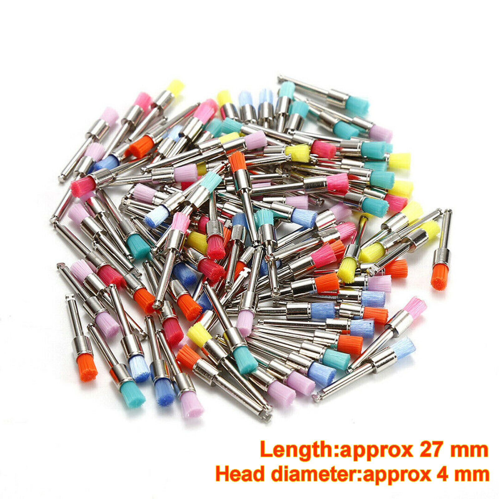 100PC Dental Nylon Materials Closure Flat Polishing Polisher Prophylaxis Brushes