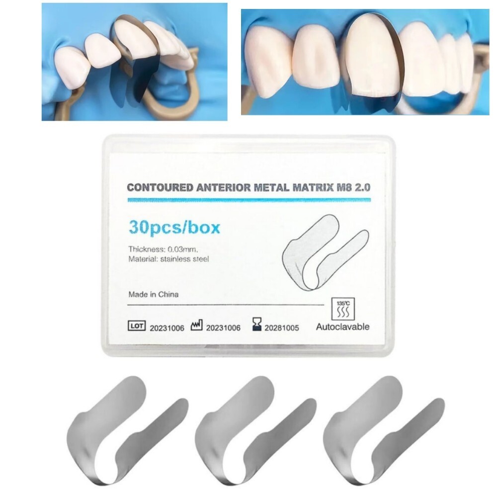 30Pcs/Box Dental Anterior Twin Matrices Cervical Matrix Similar Unica TOR System