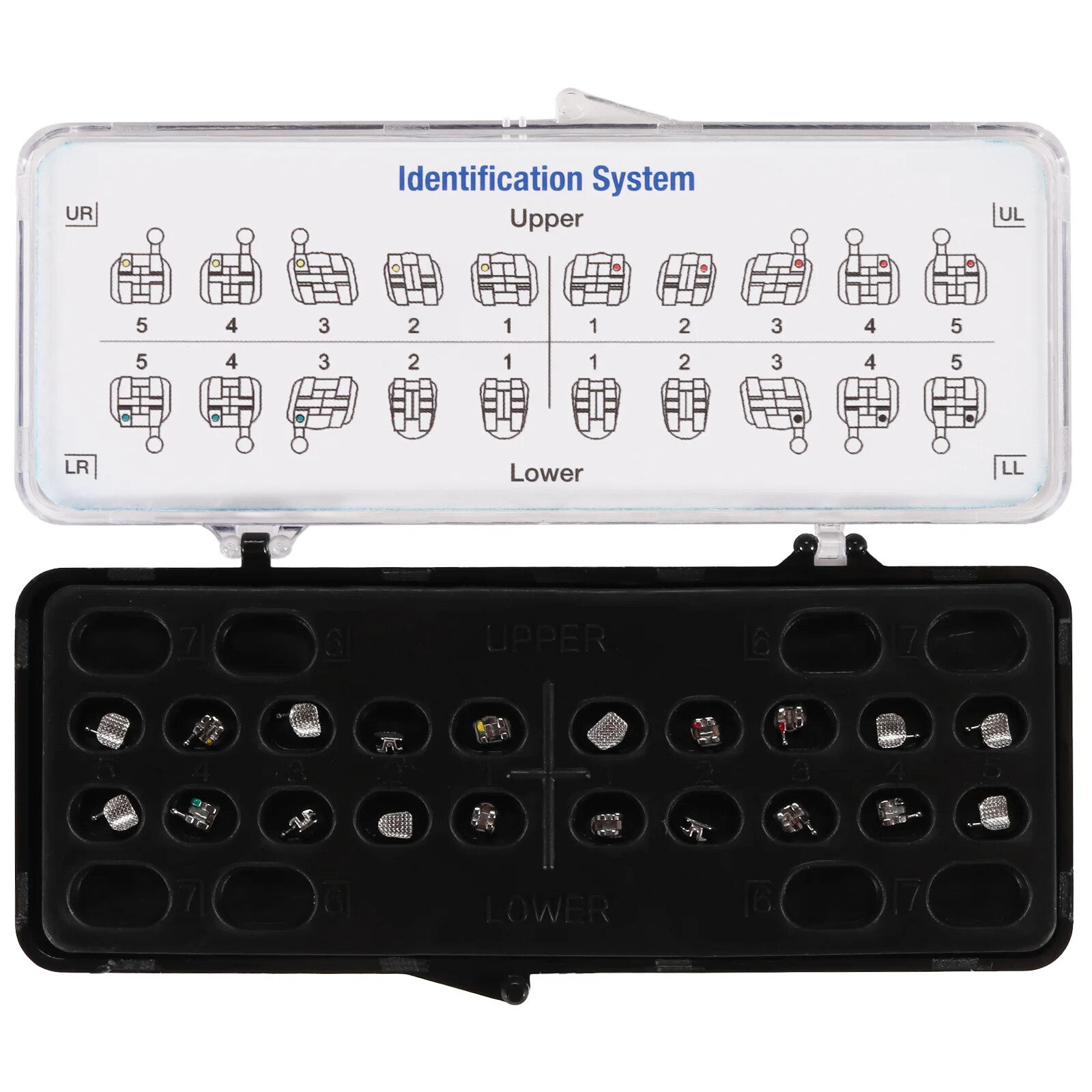 20Pcs Dental Orthodontic Brackets Braces Mini Roth MBT 018/022 Hooks 345 Metal