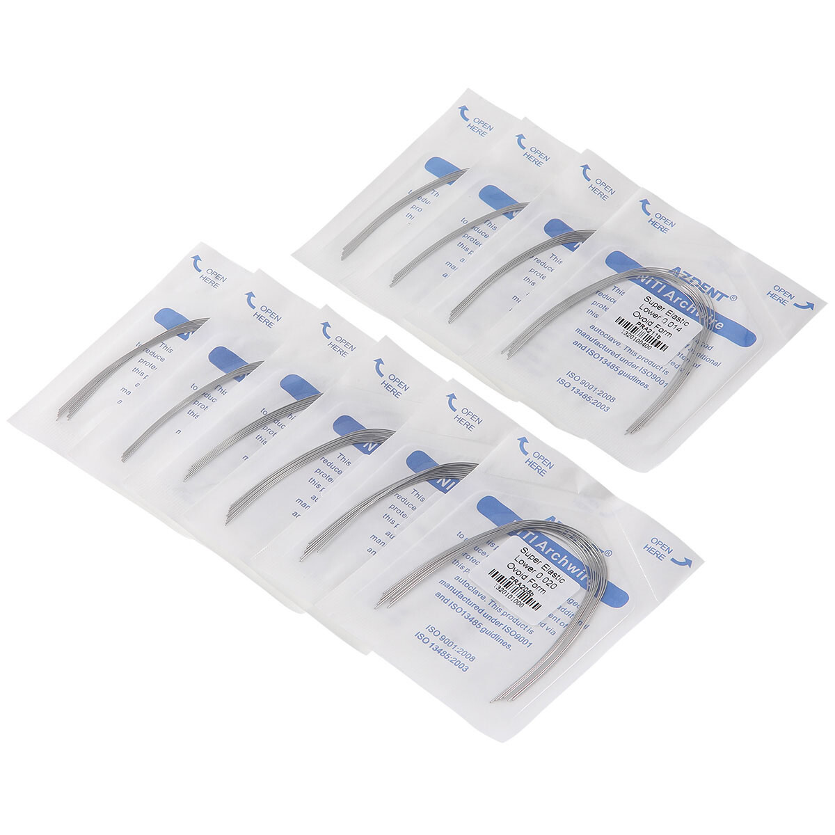 10Pks Dental Orthodontic Super Elastic Niti Round Arch Wires Ovoid Form AZDENT