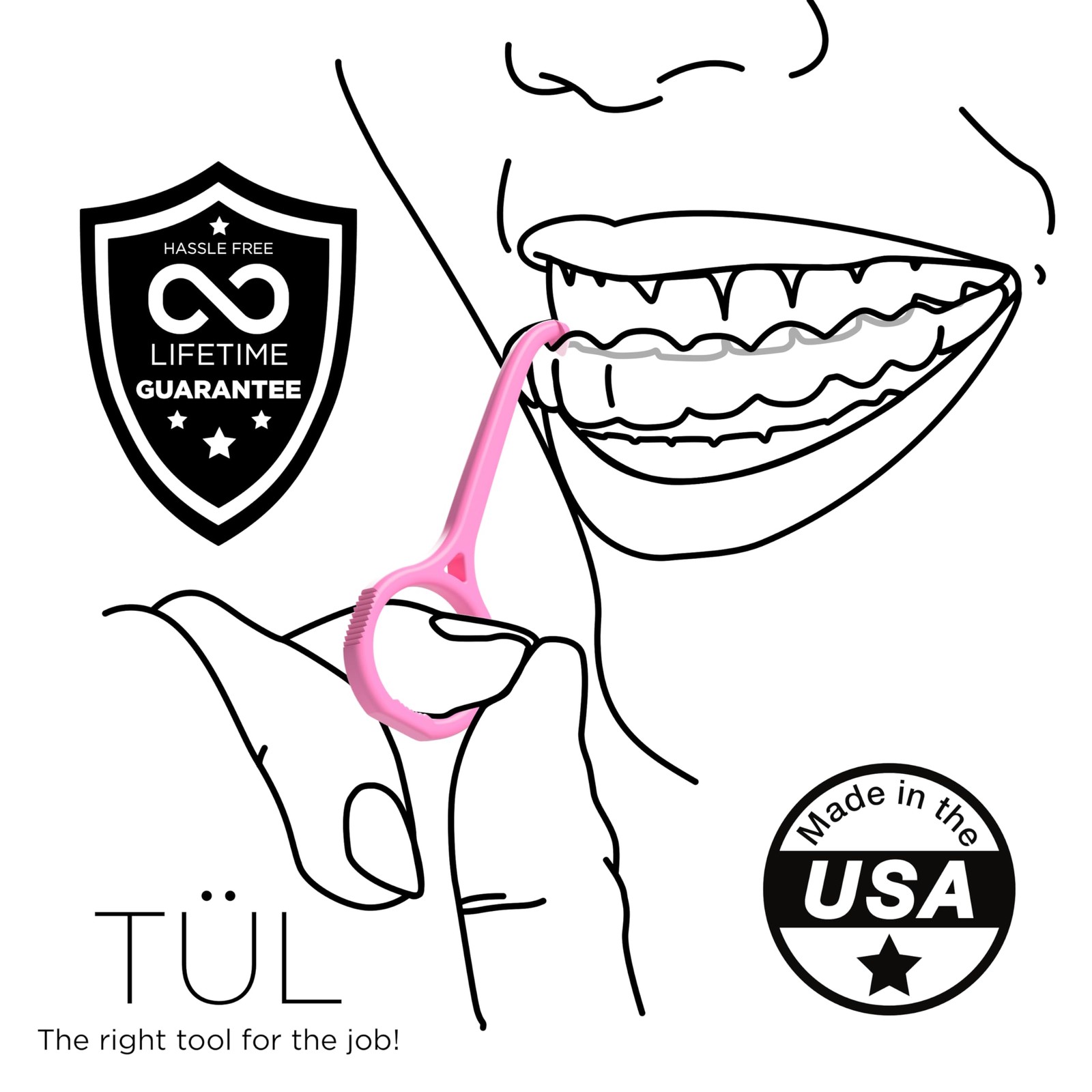 TÜL | Only Invisalign Remover Tool Made in the USA | Lifetime Pink 2 Pack