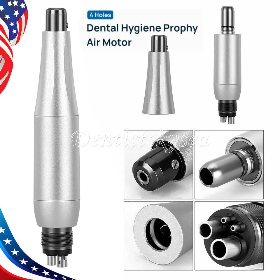 360° Swivel Dental Hygiene Prophy Handpiece Air Motor 4 Holes W/ 4:1 Nose cone