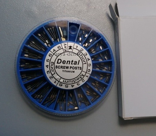 Dental Screw Post Completed Kit SS/Gold Plated Titanium Conical Root Canal Pins