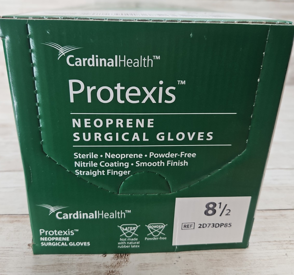 Protexis NEOPRENE Surgical Gloves Cardinal *50 Pair Bx* Size: 8.5 *See Date*9-25